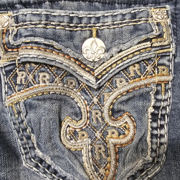 Rock Revival Blue Jeans with Embroidered Details - Picture 2 of 5